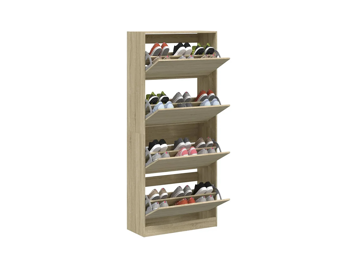 Armoire à chaussures 4 tiroirs rabattables chêne sonoma