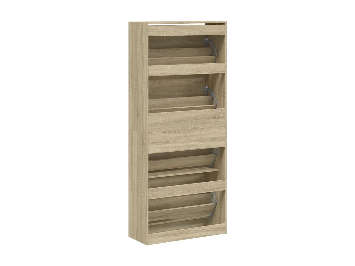Schoenenkast met 4 klaplades 80x34x187,5 cm sonoma eikenkleurig
