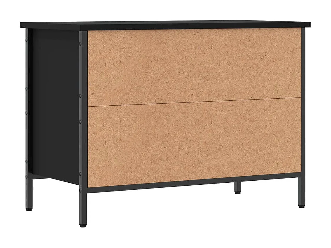 Armoire à chaussures noir 69x35x50 bois d'ingénierie