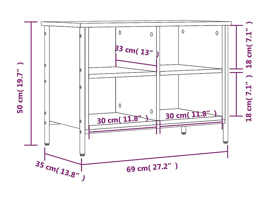 Armoire à chaussures noir 69x35x50 bois d'ingénierie
