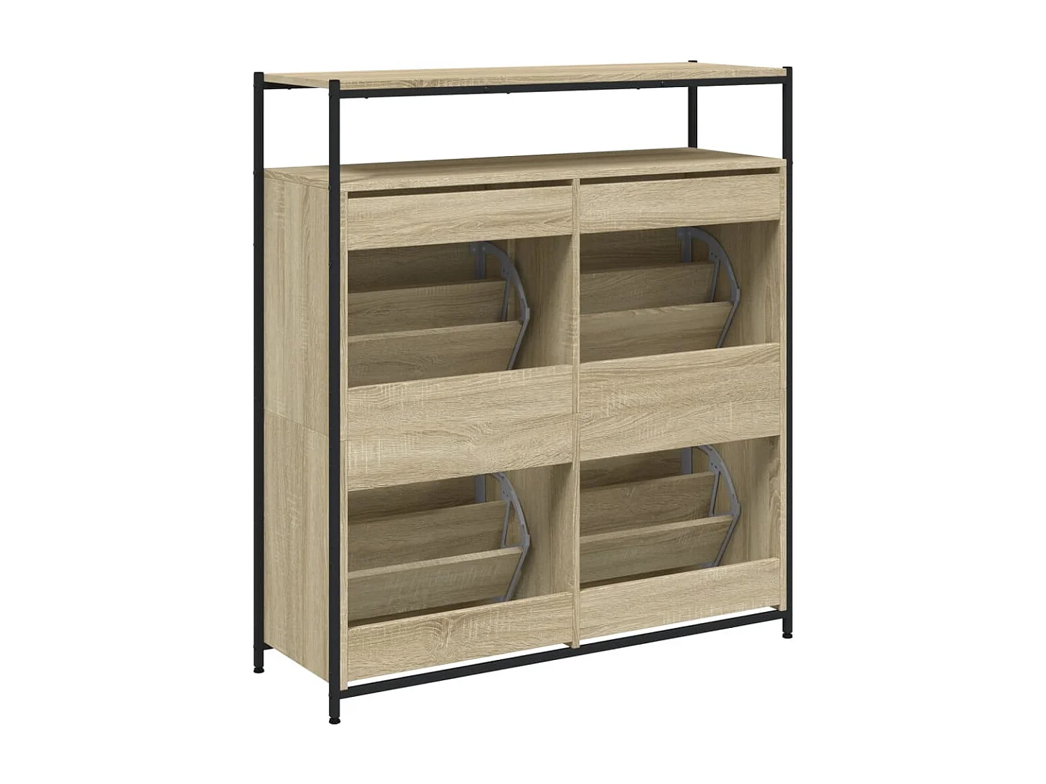 Armoire à chaussures 4 tiroirs rabattables chêne sonoma