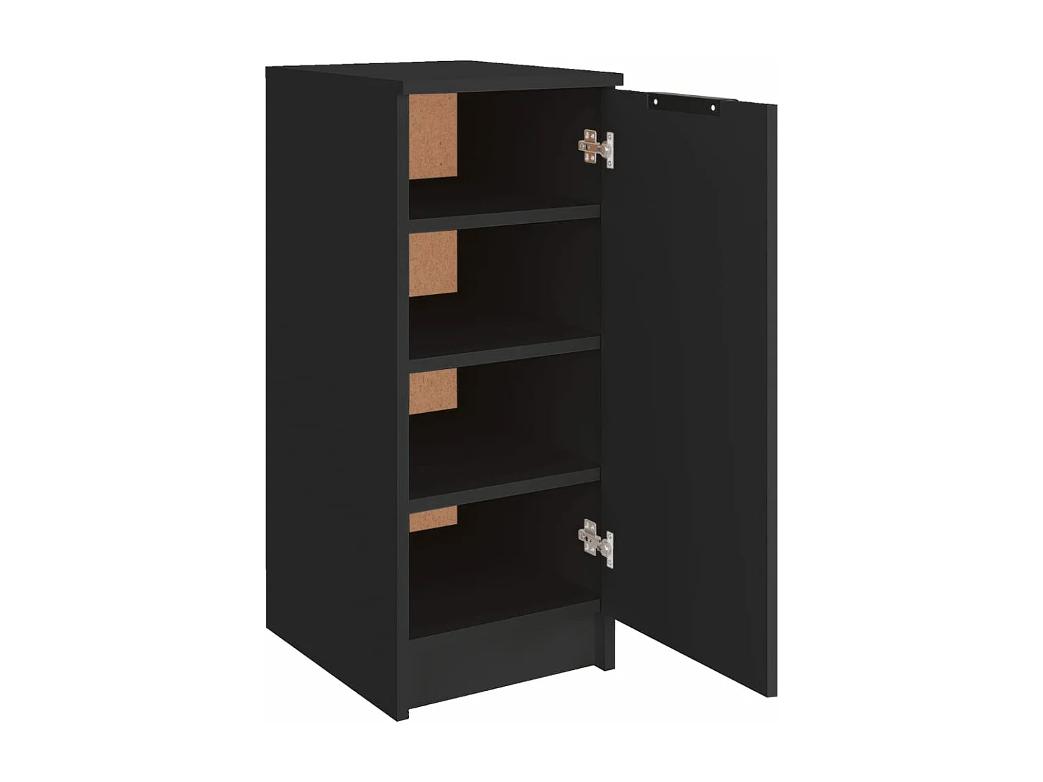 Armoire à chaussures noir 30x35x70 bois d'ingénierie