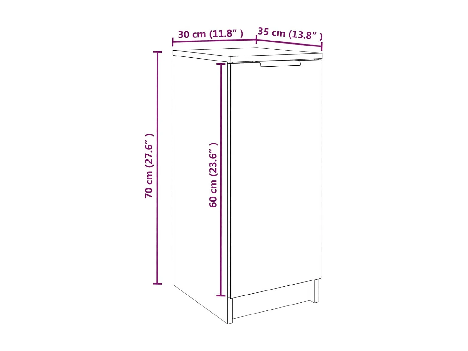 Armoire à chaussures noir 30x35x70 bois d'ingénierie