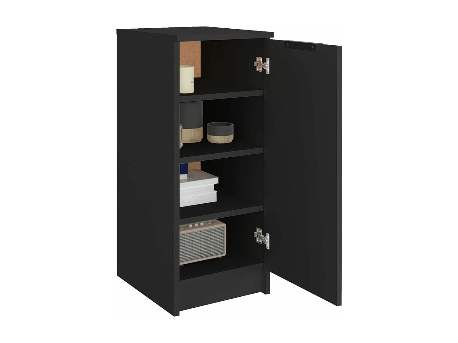 Armoire à chaussures noir 30x35x70 bois d'ingénierie