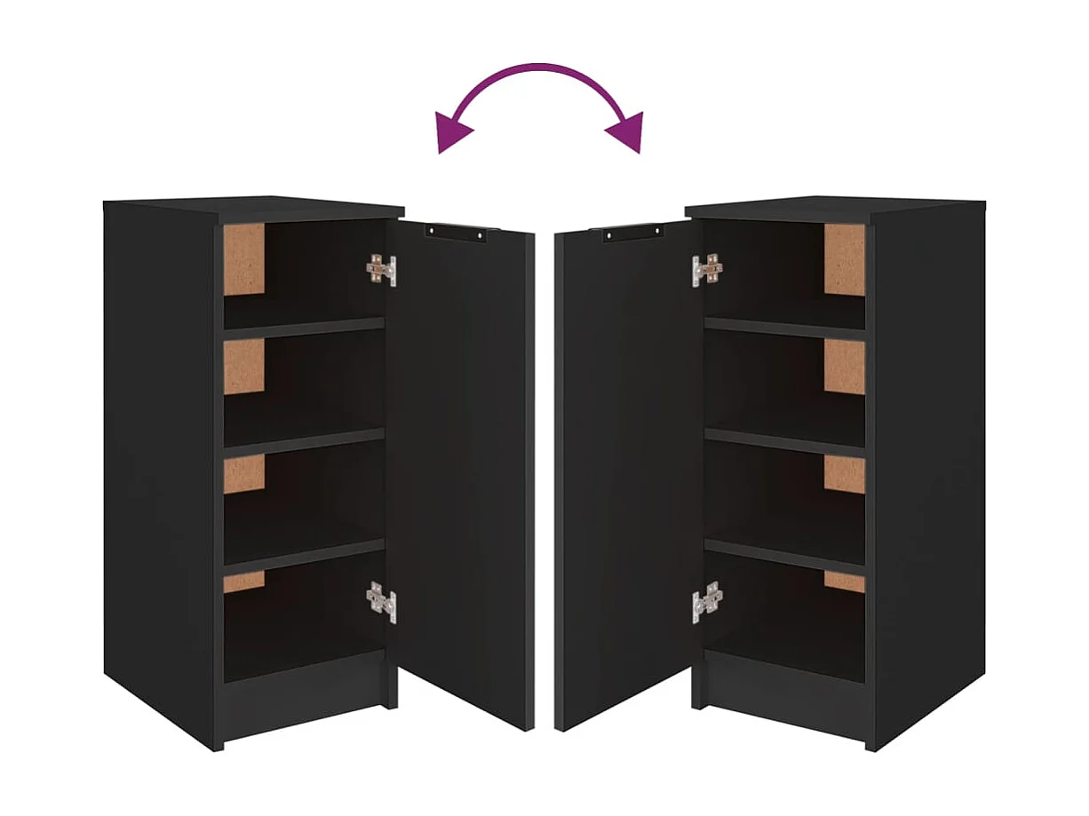 Armoire à chaussures noir 30x35x70 bois d'ingénierie