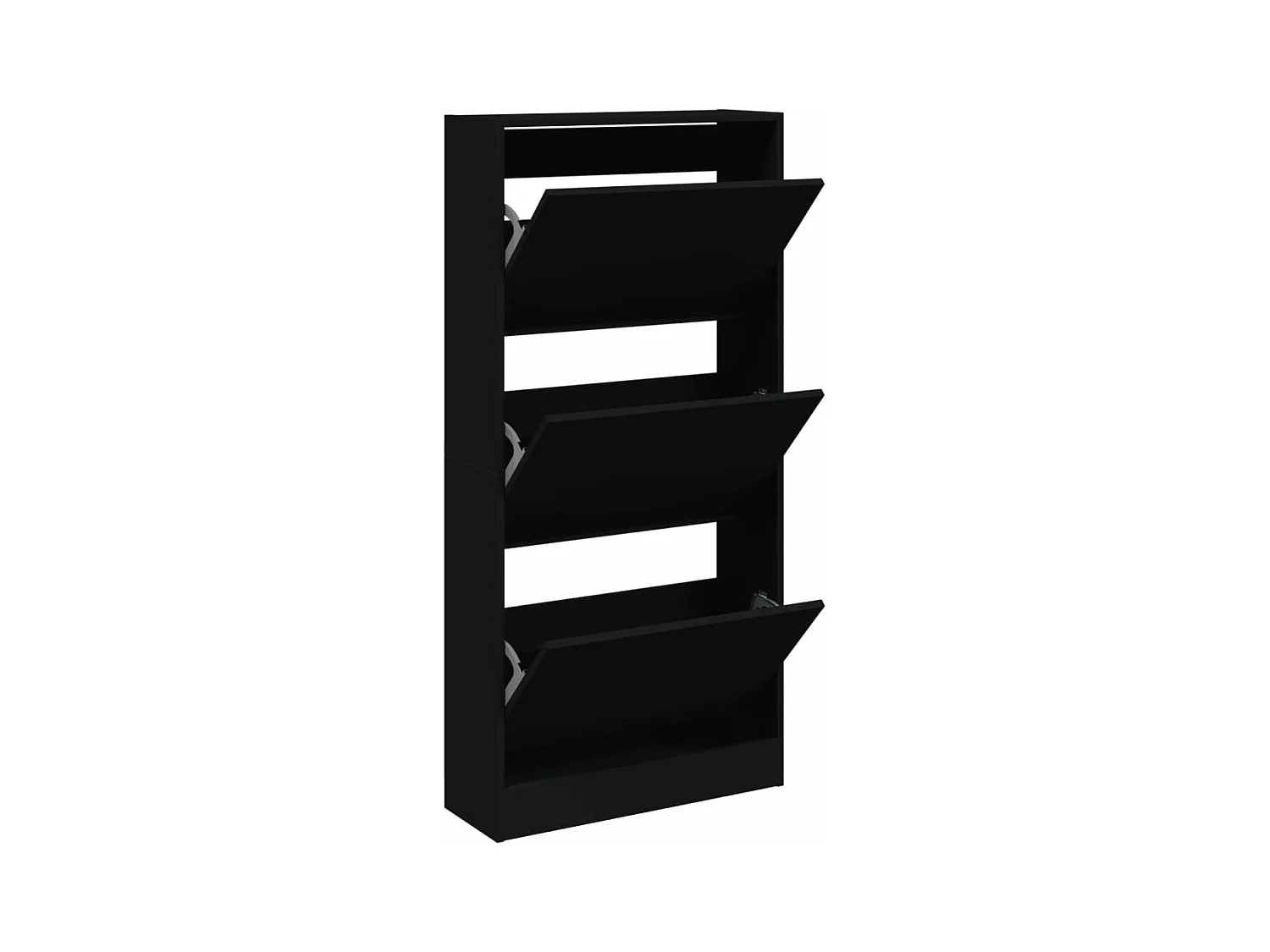 Armoire à chaussures noir 60x21x125,5 bois d'ingénierie