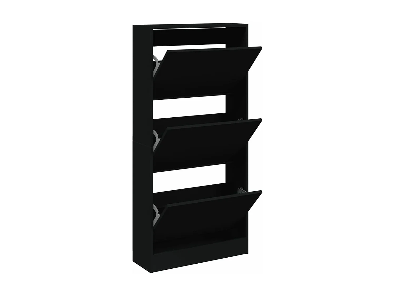 Armoire à chaussures noir 60x21x125,5 bois d'ingénierie