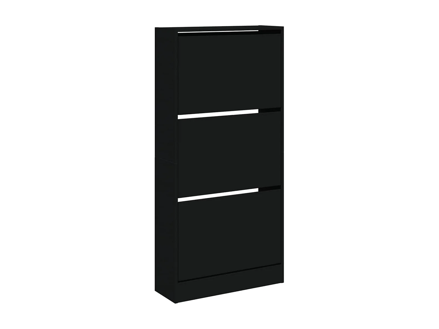 Armoire à chaussures noir 60x21x125,5 bois d'ingénierie