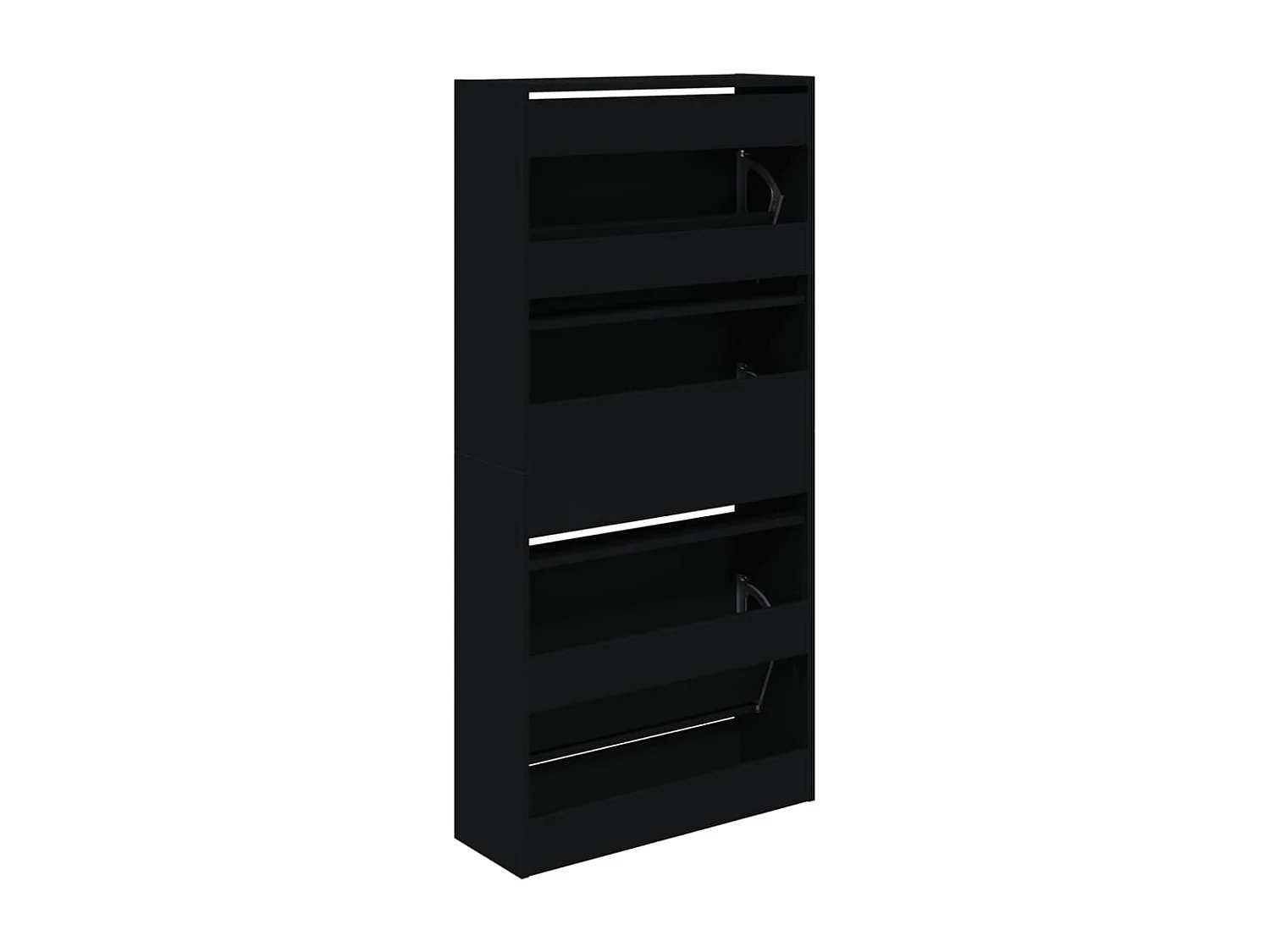Armoire à chaussures noir 60x21x125,5 bois d'ingénierie