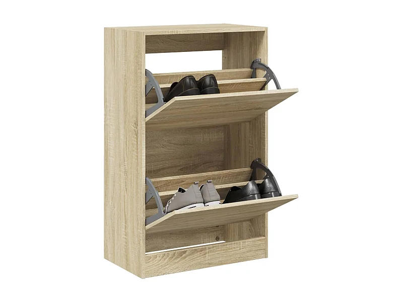 Armoire à chaussures chêne sonoma 60x34x96,5 bois ingénierie