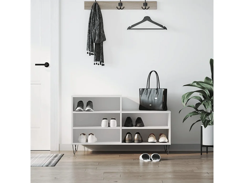 Armoire à chaussures Blanc 102x36x60 Bois d'ingénierie