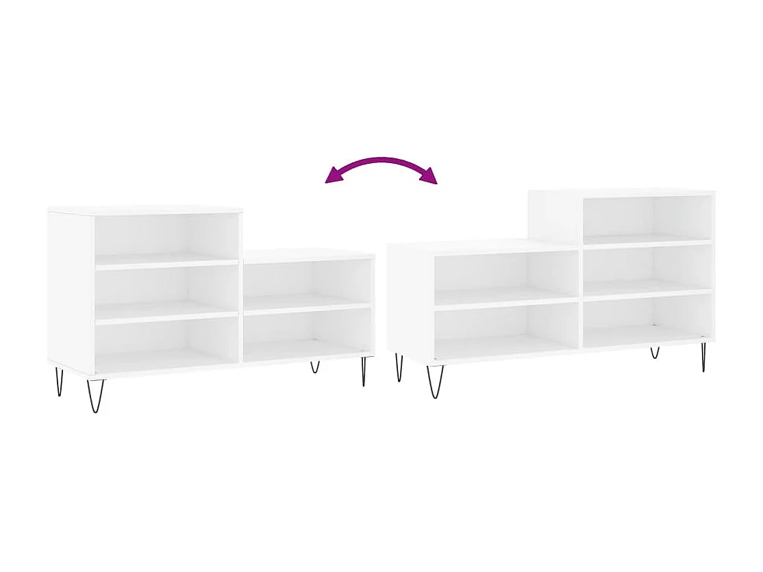 Armoire à chaussures Blanc 102x36x60 Bois d'ingénierie