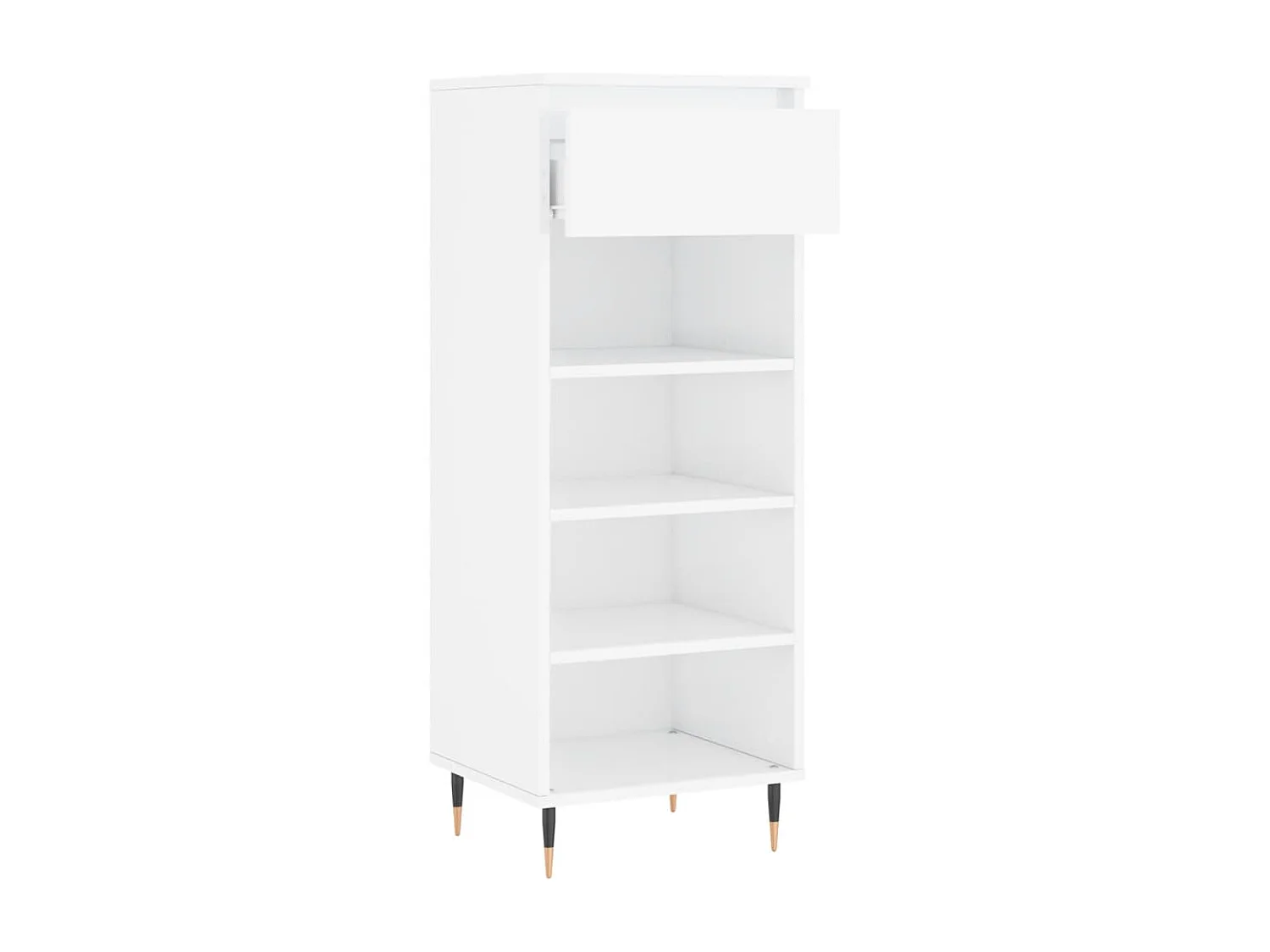 Armoire à chaussures Blanc brillant 40x36x105 Bois ingénierie