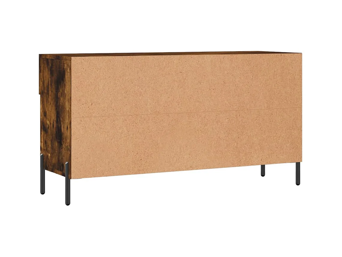 Banc à chaussures chêne fumé 102x35x55 bois d'ingénierie