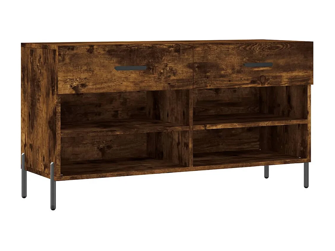 Banc à chaussures chêne fumé 102x35x55 bois d'ingénierie