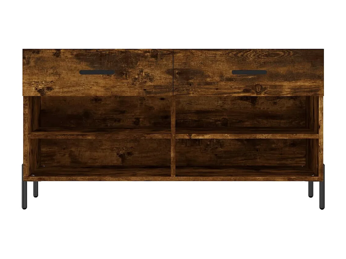 Banc à chaussures chêne fumé 102x35x55 bois d'ingénierie