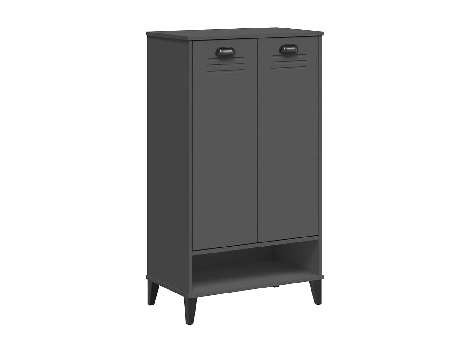 Armoire à chaussures VIKEN gris anthracite bois de pin solide