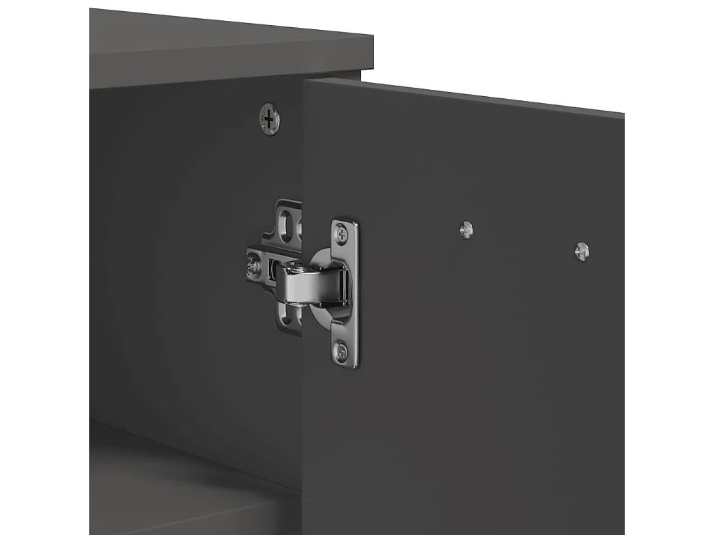 Armoire à chaussures VIKEN gris anthracite bois de pin solide