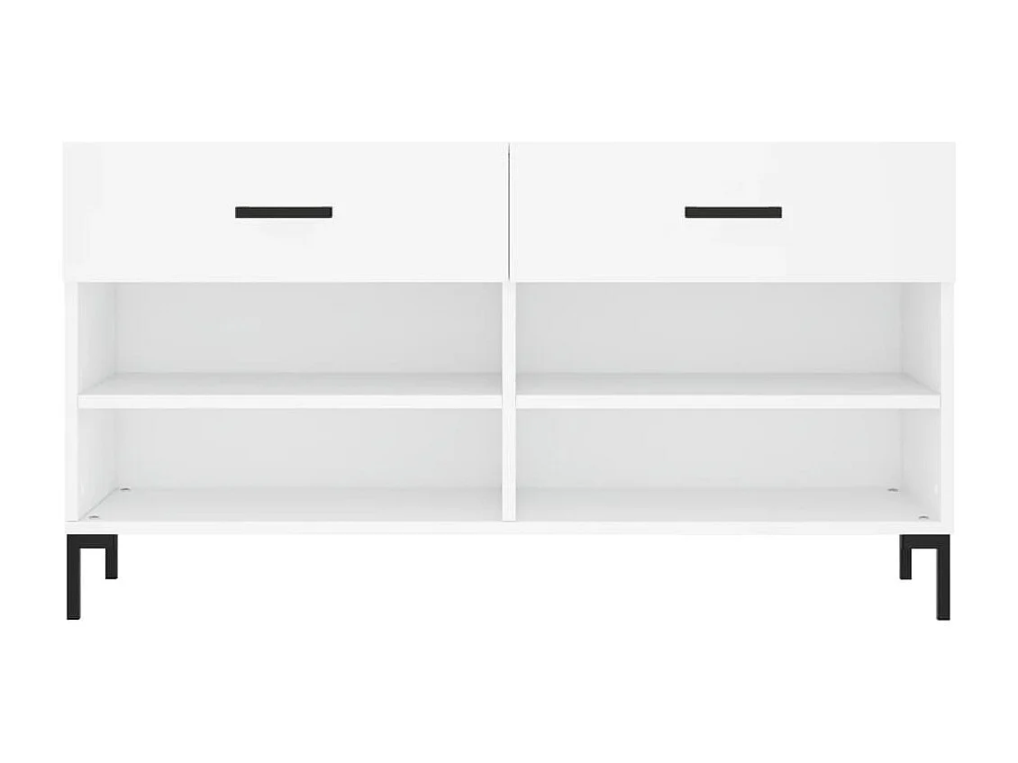 Banc à chaussures blanc 102x35x55 bois d'ingénierie