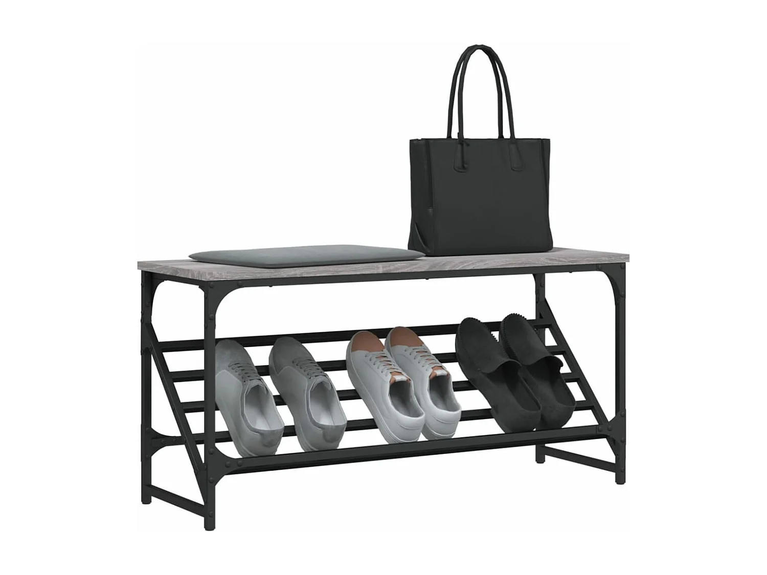Étagère à chaussures sonoma gris 90x30x45 bois d'ingénierie