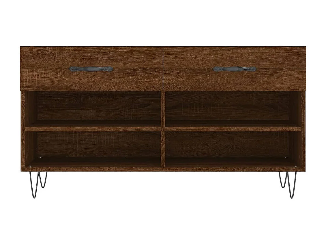 Banc à chaussures chêne marron 102x35x55 bois d'ingénierie