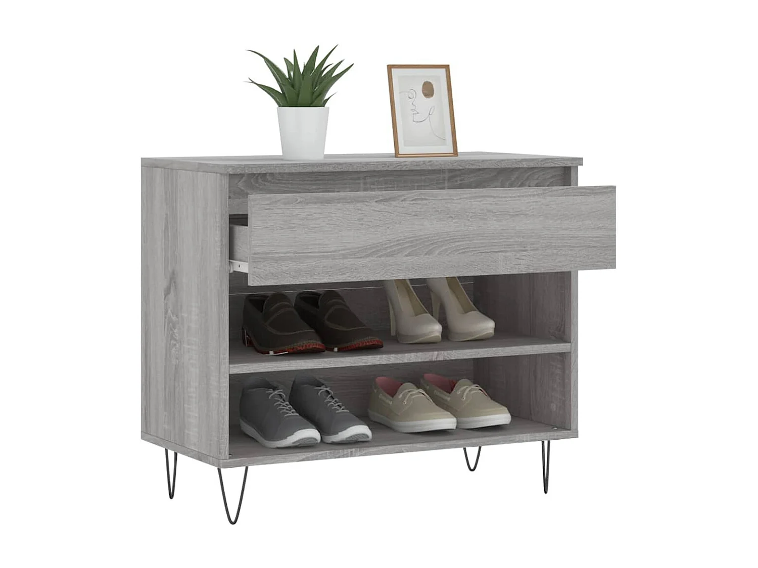 Armoire à chaussures Sonoma gris 70x36x60 Bois d'ingénierie