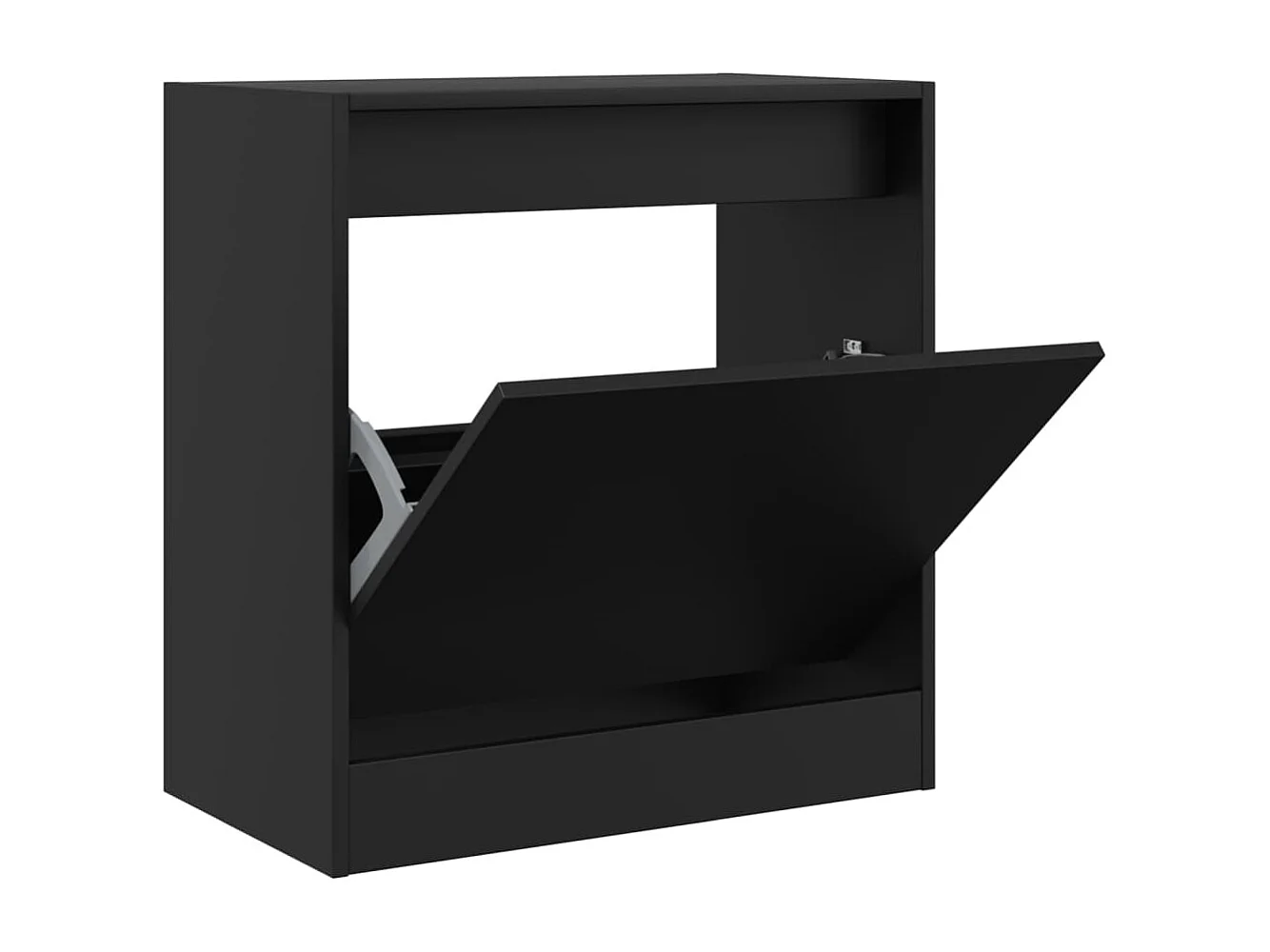 Armoire à chaussures noir 60x34x63,5 bois d'ingénierie