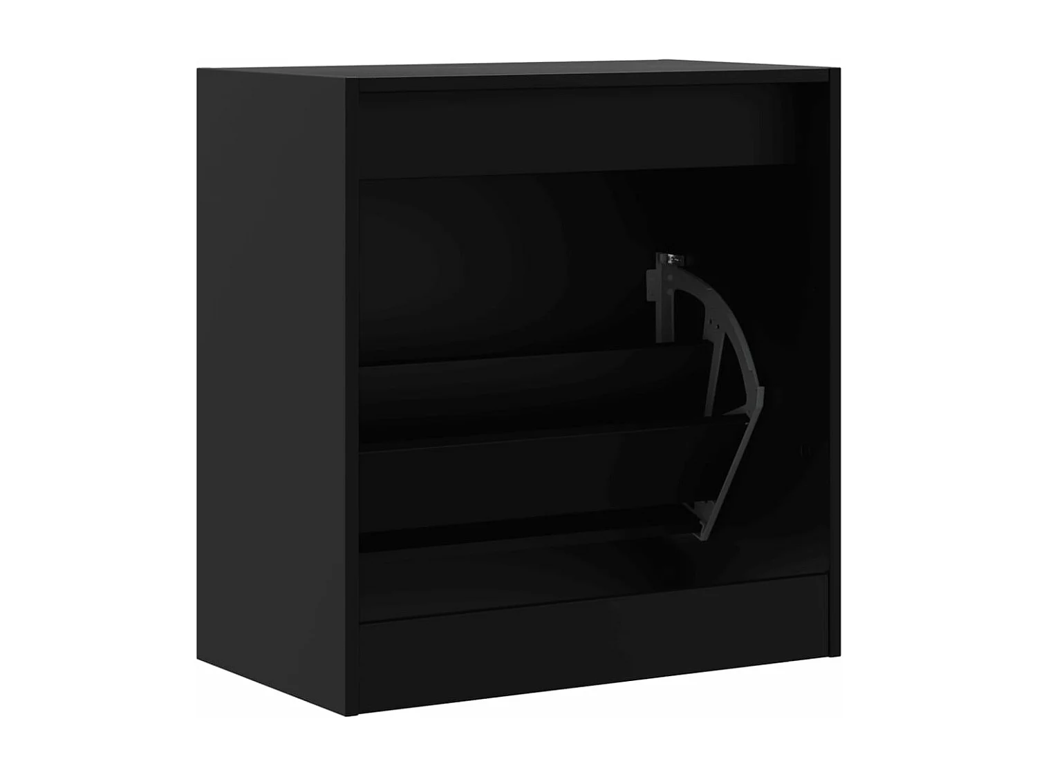 Armoire à chaussures noir 60x34x63,5 bois d'ingénierie