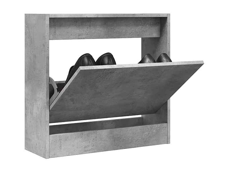 Armoire à chaussures gris béton 60x21x57 bois d'ingénierie