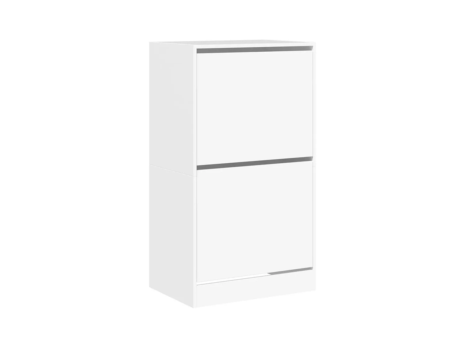 Armoire à chaussures 2 tiroirs rabattables blanc 60x42x108