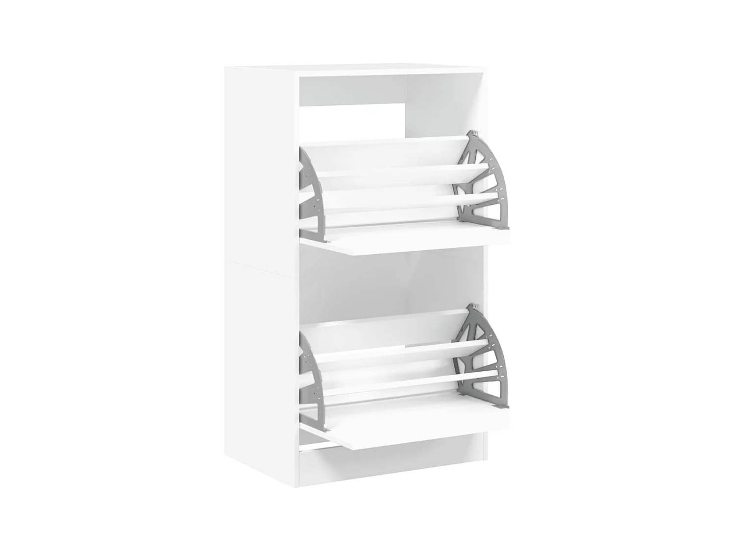 Armoire à chaussures 2 tiroirs rabattables blanc 60x42x108