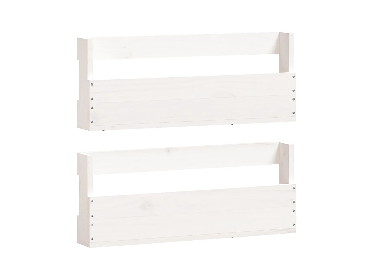 Étagères à chaussures murales 2 pcs Blanc 59x9x23 Pin massif