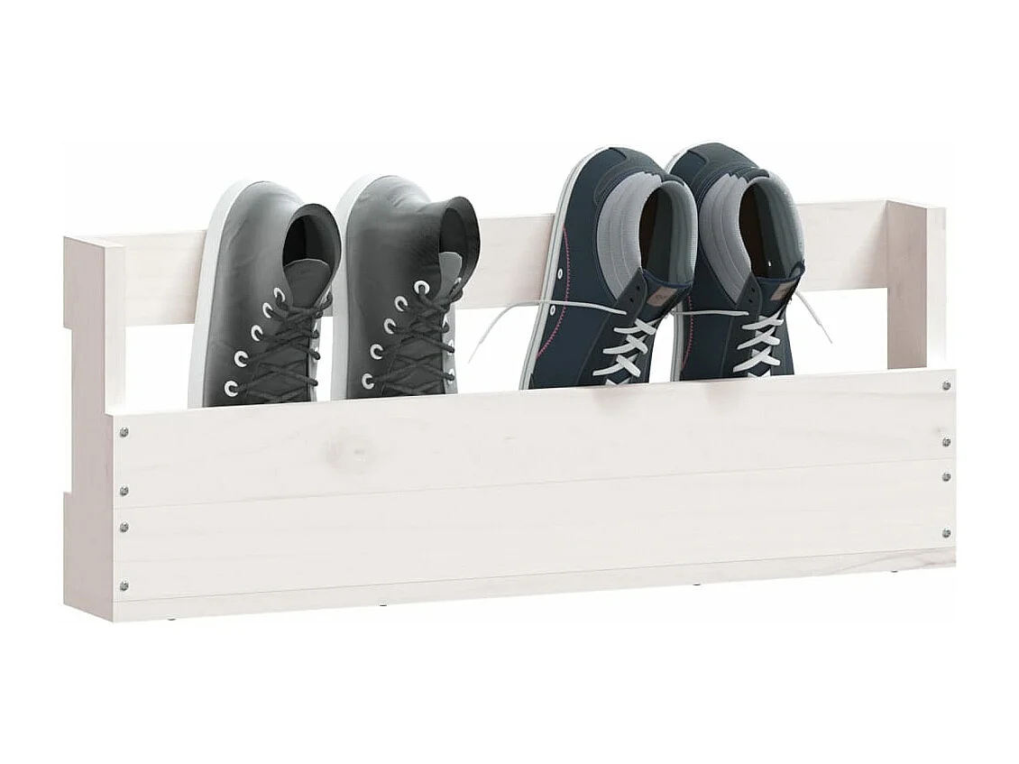 Étagères à chaussures murales 2 pcs Blanc 59x9x23 Pin massif