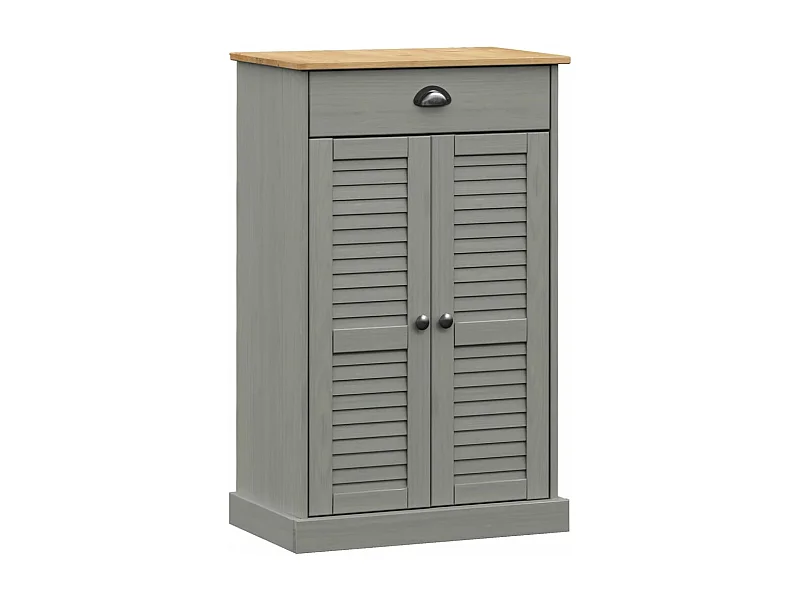 Armoire à chaussures VIGO gris 60x35x96 bois massif de pin