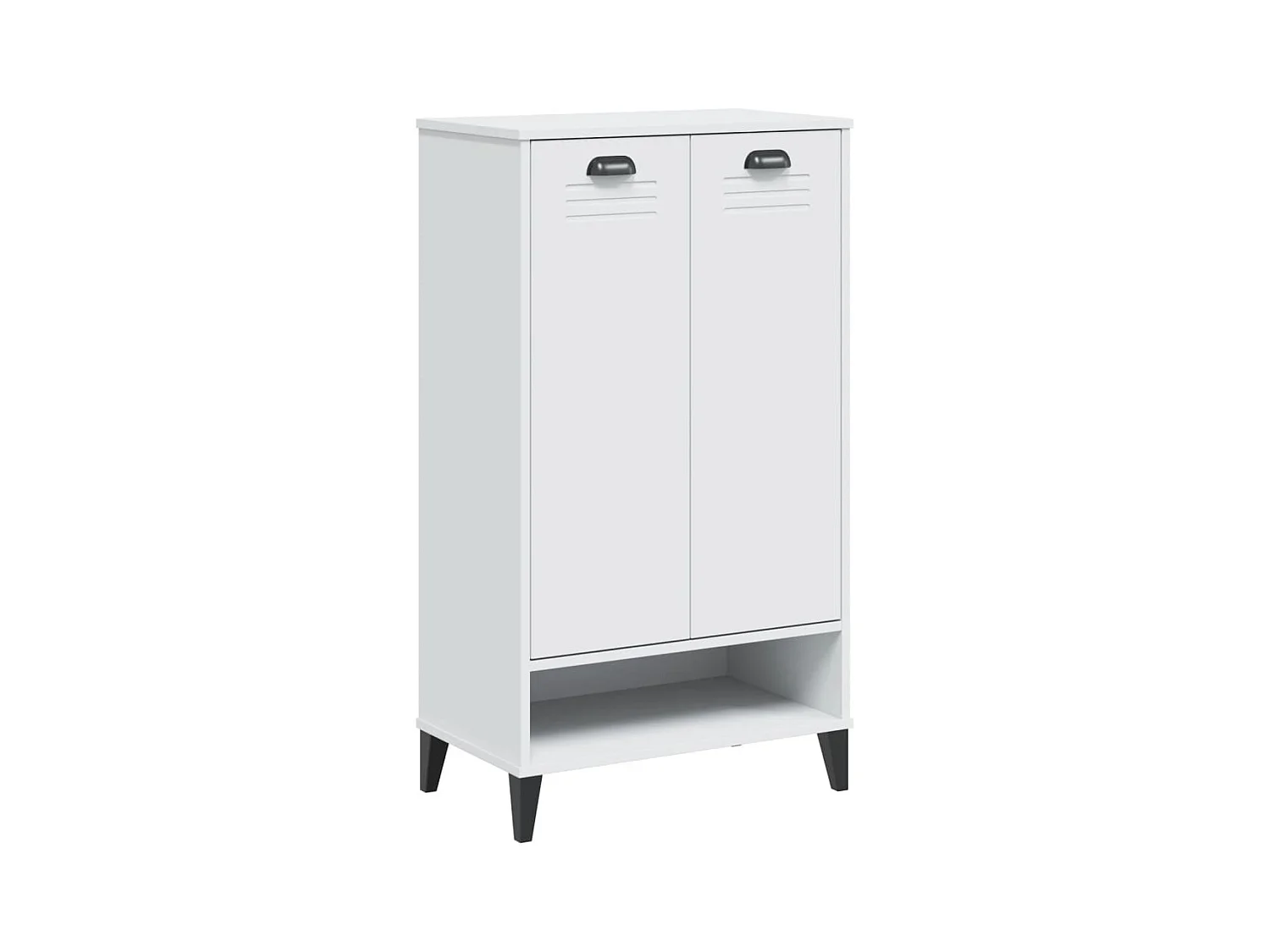 Armoire à chaussures VIKEN blanc bois de pin solide