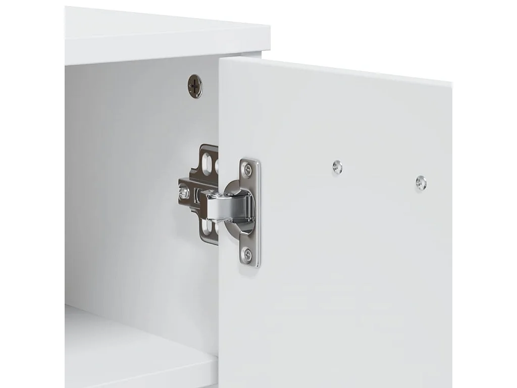 Armoire à chaussures VIKEN blanc bois de pin solide