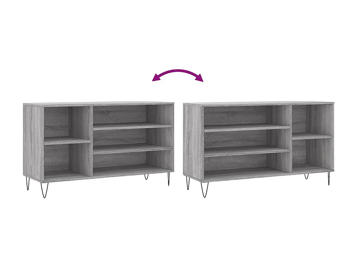 Armoire à chaussures Sonoma gris 102x36x60 Bois d'ingénierie