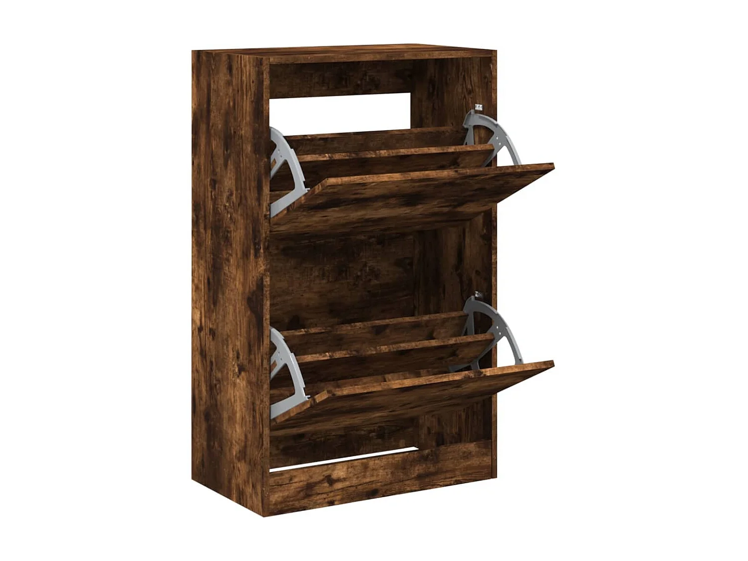 Armoire à chaussures chêne fumé 60x34x96,5 bois d'ingénierie