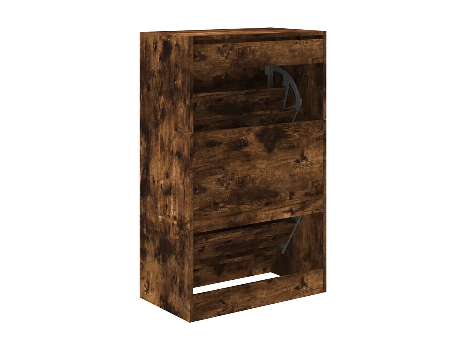 Armoire à chaussures chêne fumé 60x34x96,5 bois d'ingénierie