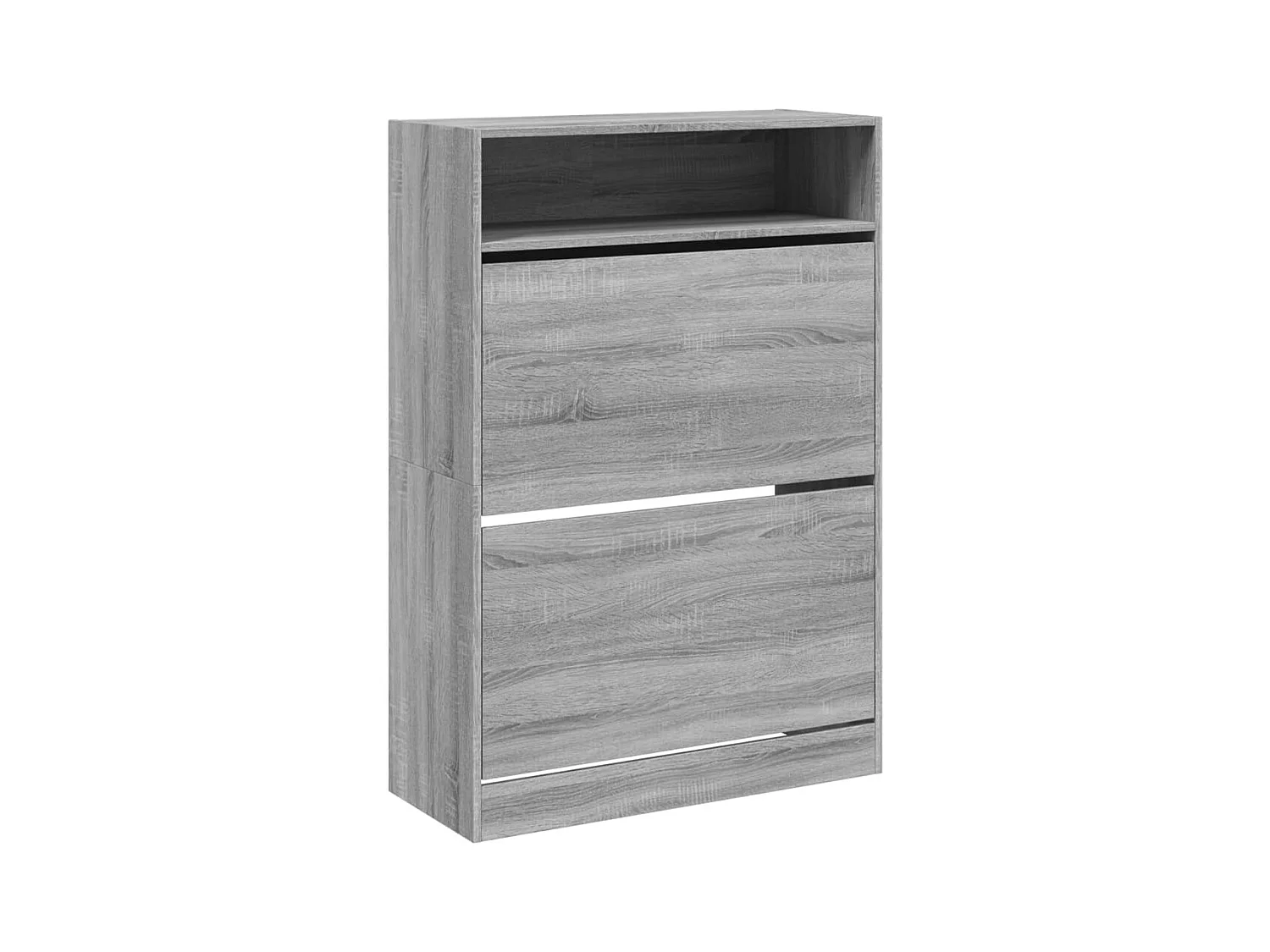 Armoire à chaussures 2 tiroirs rabattables sonoma gris