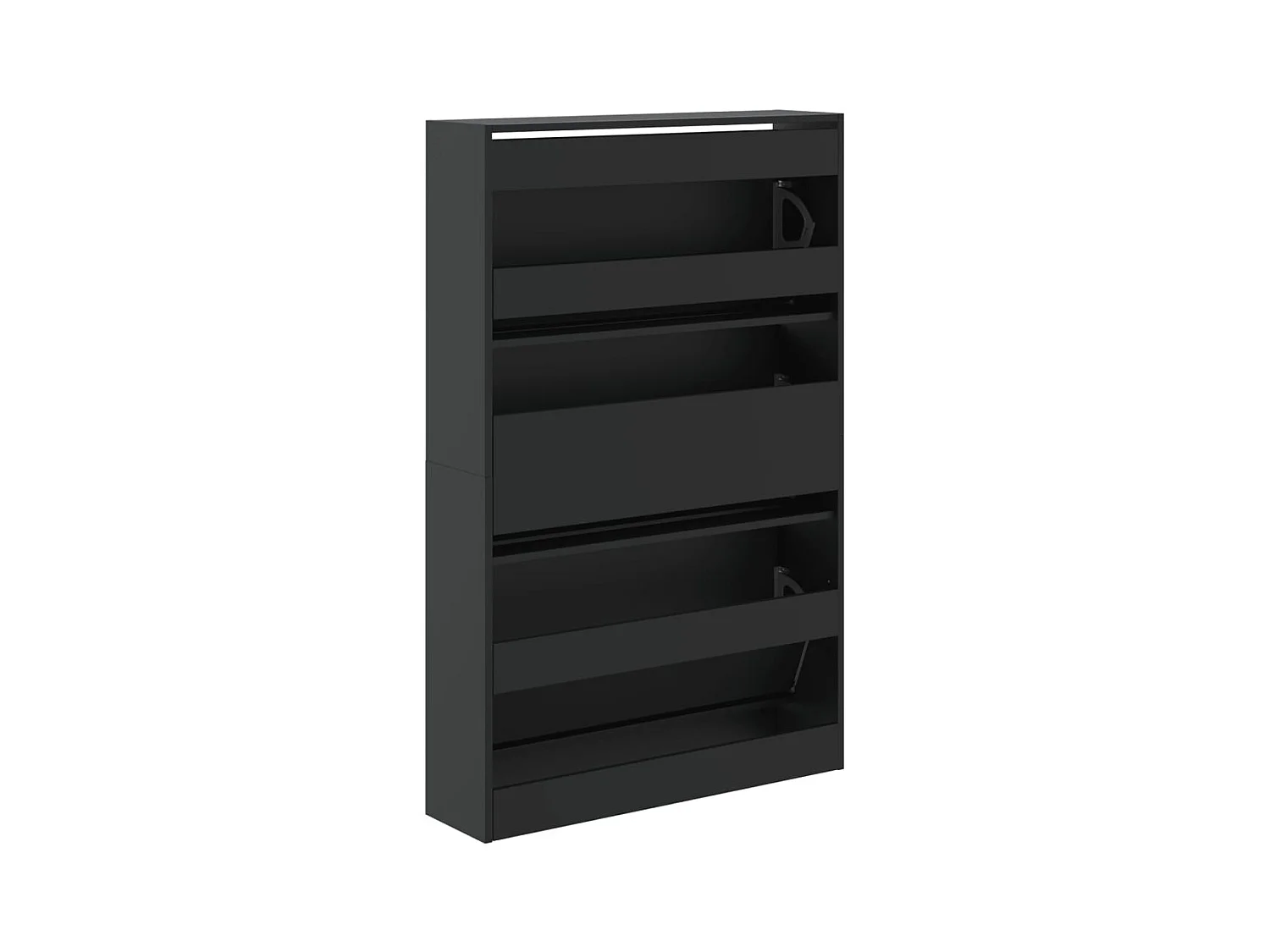 Armoire à chaussures noir 80x21x125,5 bois d'ingénierie
