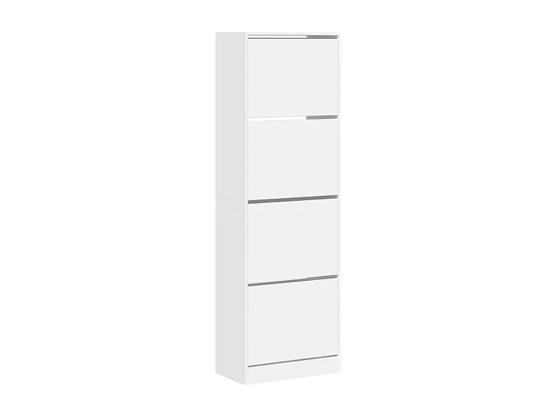 Armoire à chaussures 4 tiroirs rabattables blanc 60x34x187,5