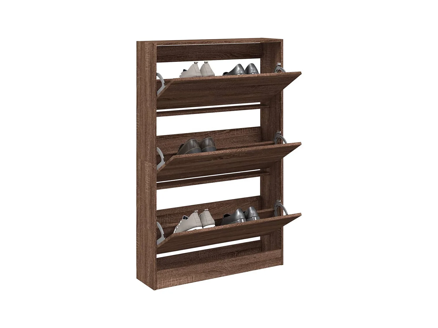 Armoire à chaussures chêne marron 80x21x125,5 bois ingénierie