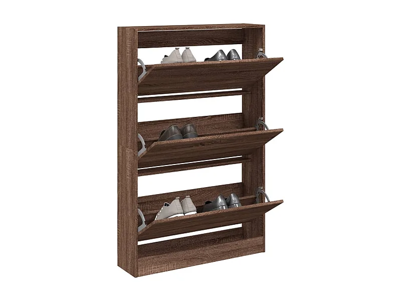 Armoire à chaussures chêne marron 80x21x125,5 bois ingénierie