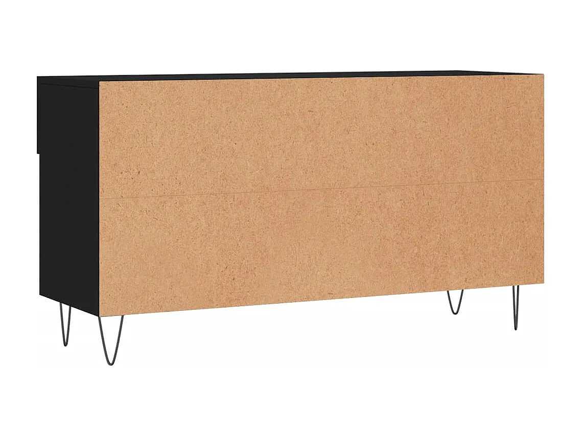 Banc à chaussures noir 102x35x55 bois d'ingénierie