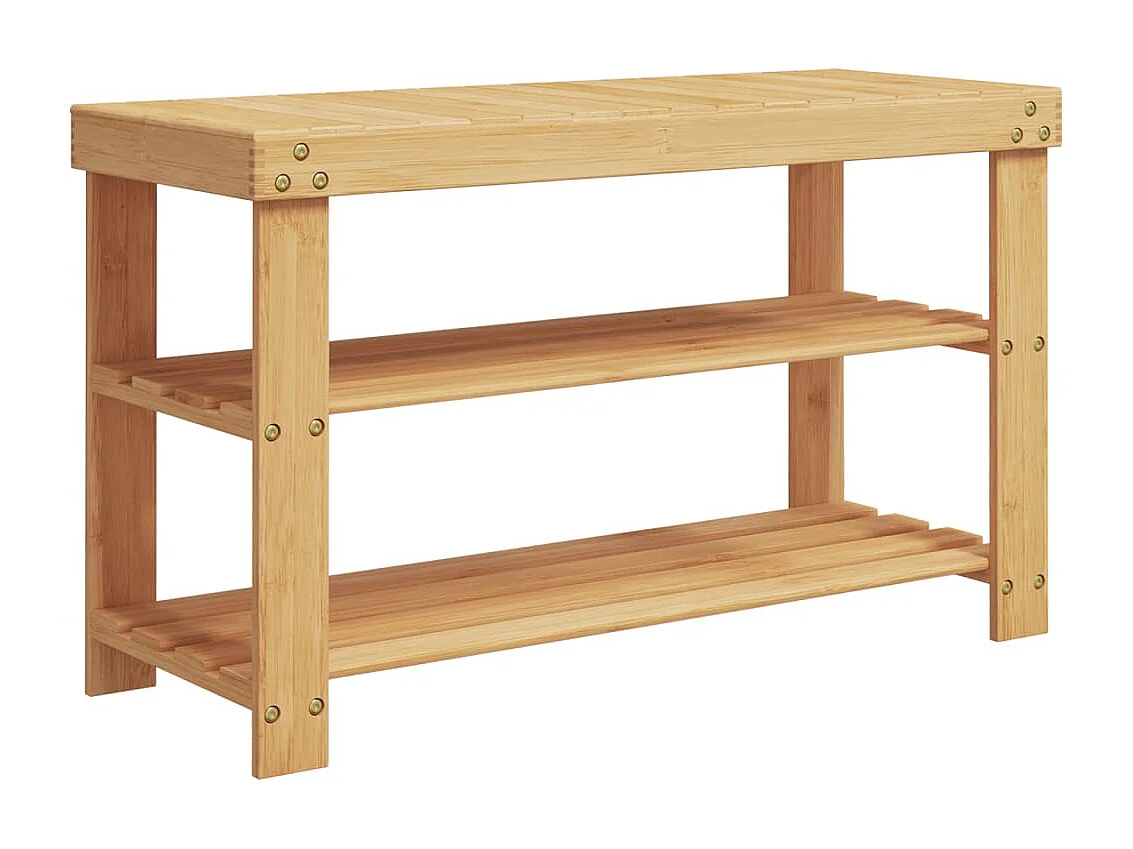Étagère à chaussures 3 niveaux 70x27,5x45 bambou