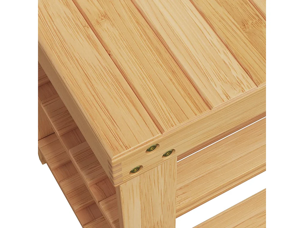 Étagère à chaussures 3 niveaux 70x27,5x45 bambou