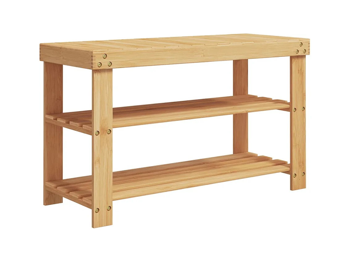 Étagère à chaussures 3 niveaux 70x27,5x45 bambou