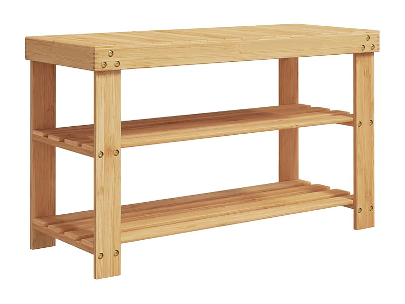 Étagère à chaussures 3 niveaux 70x27,5x45 bambou