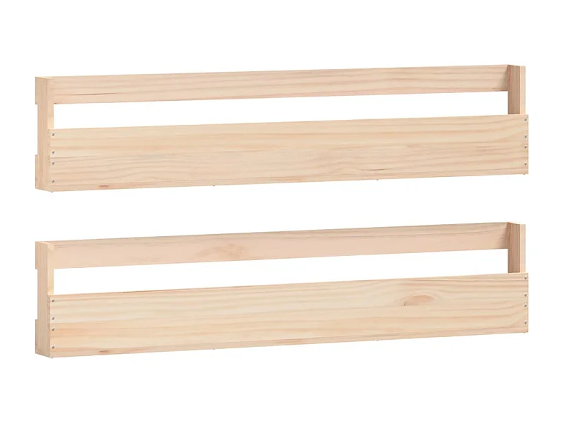Étagères à chaussures murales 2 pcs 110x9x23 Pin massif